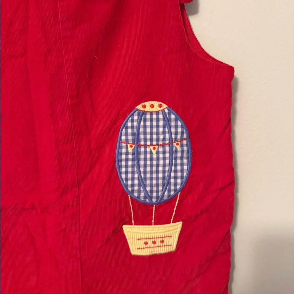 Little English Red Jon Jon With Hot Air Balloon Patch